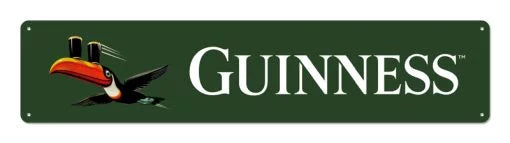 Guinness – Tukan grün – Metallschild – 46x10cm