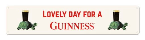 Guinness Bier – Lovely Day – Schildkröte – Metallschild – 46x10cm