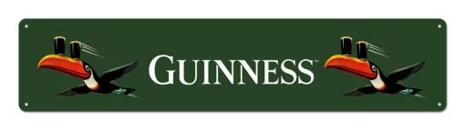 Guinness Bier – 2 Tukan grün – Metallschild – 46x10cm