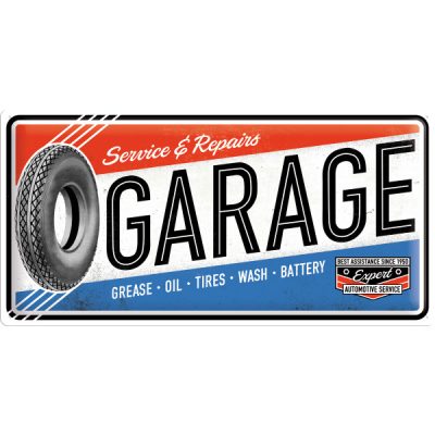 Garage – Service & Repair – Metallschild – 25x50cm