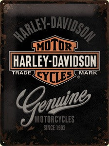 Harley-Davidson Genuine Logo – Metallschild – 30x40cm