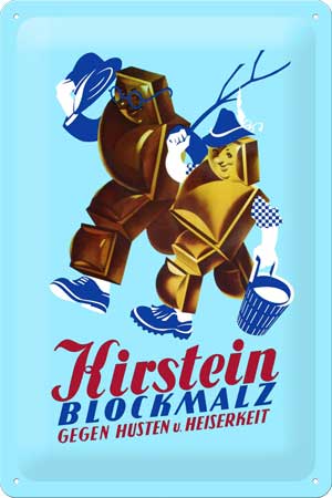Kirstein Bockmalz Hustenbonbons - Metallschild - 20x30cm