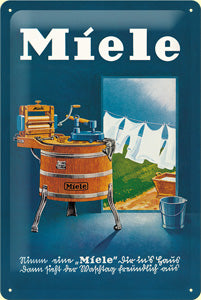 Miele Waschtrommel - Retro Werbung – Metallschild – 20x30cm
