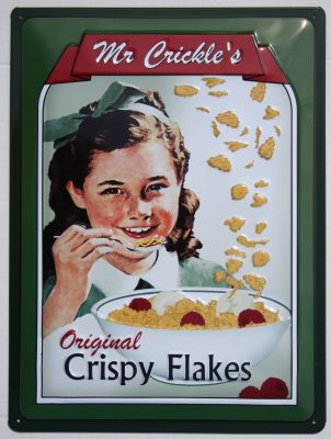Mr Crickle's Original Crispy Flakes – Metallschild – 30x40cm