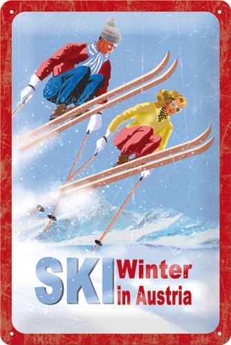 Ski – Winter in Austria – Metallschild – 20x30cm