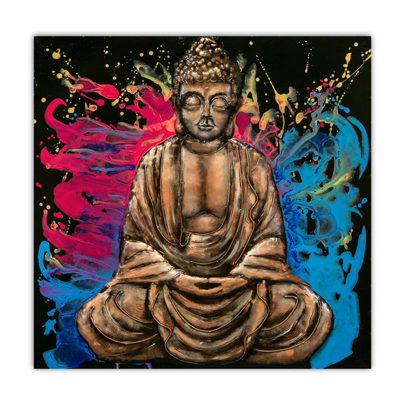 Buddha meditation yoga – Metallschild – ca.80x80x7cm
