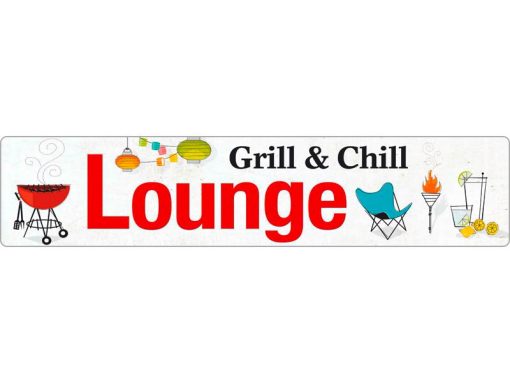 Grill and Chill Lounge – Metallschild – 46x10cm