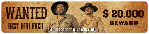 Bud Spencer und Terence Hill - Unschlagbares Duo – Metallschild – 46x10cm
