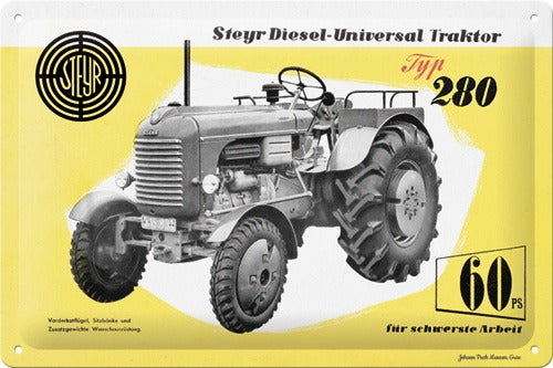 STEYR Diesel Typ 280 Traktor – Metallschild – 20x30cm