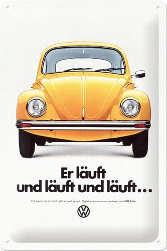 VW Käfer – Er läuft und läuft und läuft … - Metallschild - 20x30cm