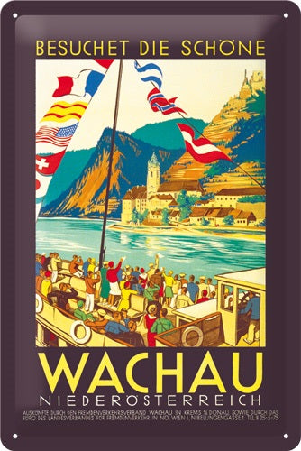 Besuchet die schöne Wachau Retro Werbung – Metallschild – 20x30 cm