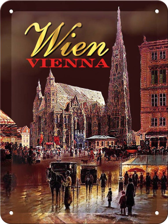 Wien – Vienna – bei Nacht – Metallschild – 15x20 cm