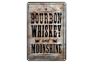 Bourbon Whiskey and Moonshine – Metallschild - 20×30 cm