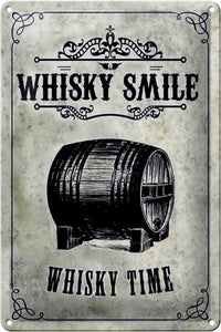 Whisky Smile - Whisky Time – Metallschild - 20×30 cm