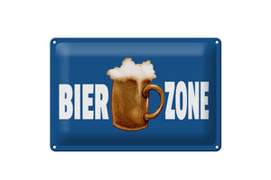 Bier Zone blau – Metallschild – 20x30cm