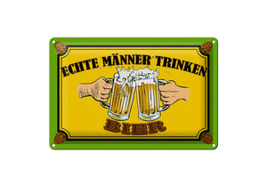 Echte Männer trinken Bier – Metallschild – 20x30cm