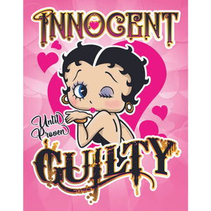 Betty Boop - Guilty Rosa Pin-Up – Metallschild 30×40 cm