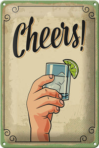 Cheers! Gin Tonic Lemon – Metallschild – 20x30cm