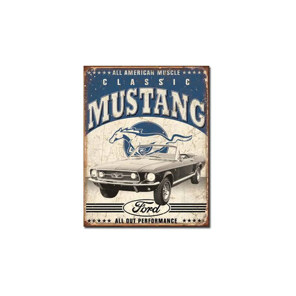 Classic Ford Mustang Oldtimer Muscle Car – Metallschild 30×40 cm