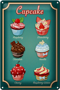 Cupcake Raspberry Chocolate - Metallschild – 20x30 cm