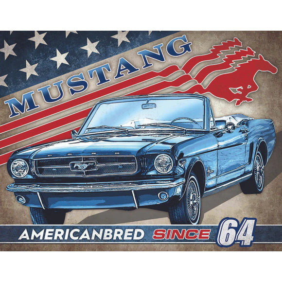 Ford Mustang American Bred Muscle Car Oldtimer USA – Metallschild 30×40 cm