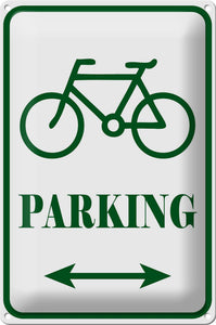 Fahrrad Parkplatz Schild grün – Metallschild – 20x30 cm