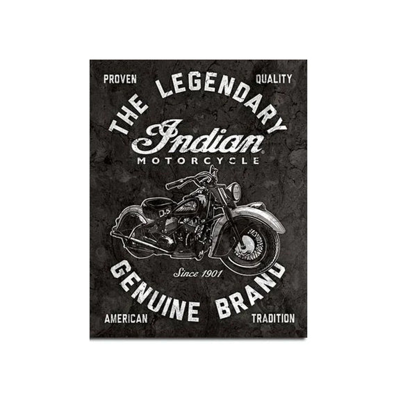 Legendary Indian Motorcycle Motorrad schwarz Retro – Metallschild 30×40 cm