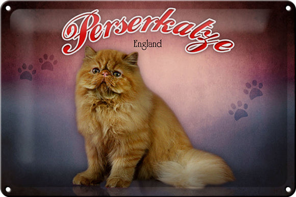 Perserkatze England Wanddeko – Metallschild – 20x30cm