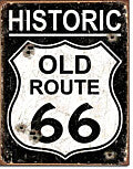 Historic Old Route 66 USA Amerika schwarz – Metallschild 30×40 cm