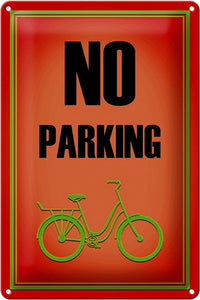 No Parking - Fahrrad abstellen verboten – Metallschild – 20x30 cm