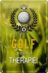 Golf ist meine Therapie – Metallschild – 20×30 cm