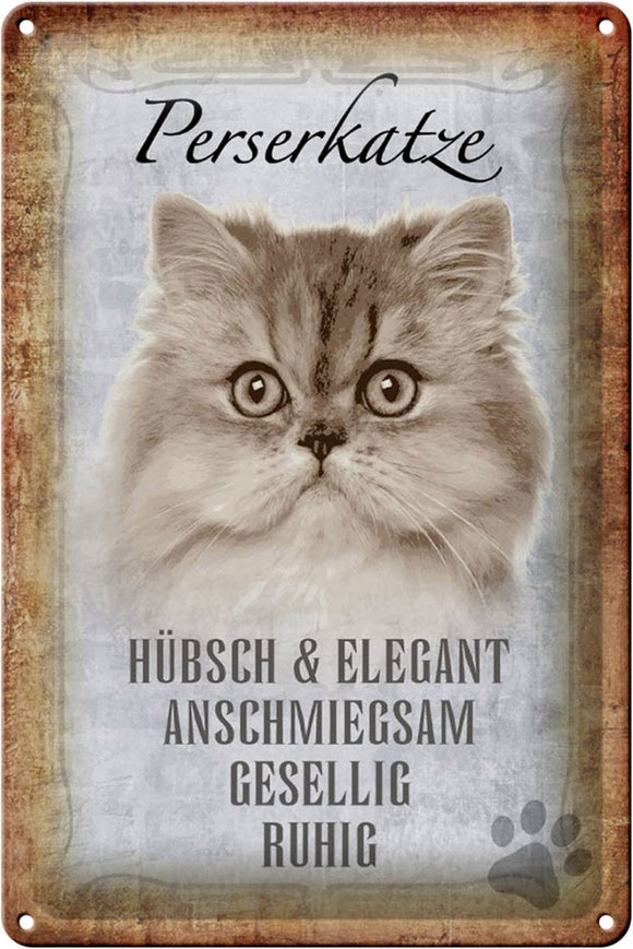 Perserkatze Charakter Eigenschaften – Metallschild – 20x30cm