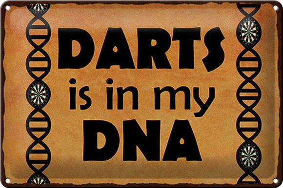 Darts is in my DNA - Metallschild - 20x30cm