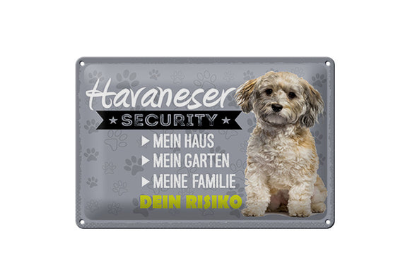 Havaneser Hund Security - Metallschild – 20x30cm