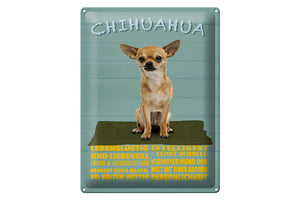 Chihuahua Eigenschaften lustig – Metallschild – 30x40cm