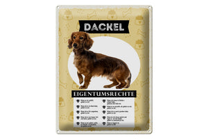 Dackel Hund Eigentumsrechte lustig – Metallschild – 30x40cm