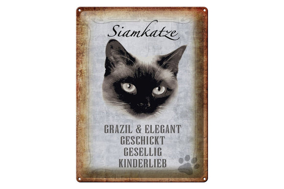 Siamkatze Charakter Eigenschaften – Metallschild – 30x40cm