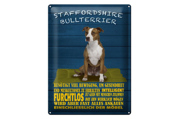 American Staffordshire Terrier Charakter Eigenschaften – Metallschild – 30x40cm