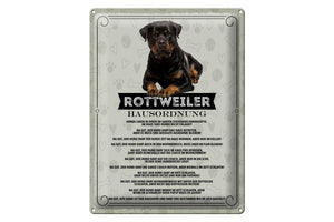 Rottweiler Hausordnung – Metallschild – 30x40cm