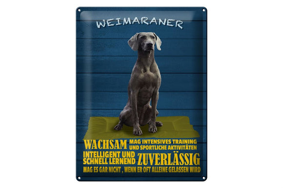 Weimaraner Hund Eigenschaften Charakter – Metallschild – 30x40cm