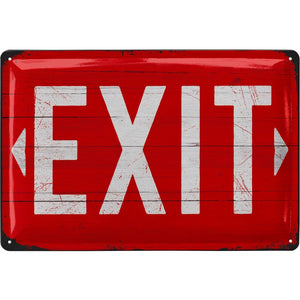 Exit Ausgang Schild Sign Rot – Metallschild – 20x30cm