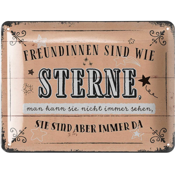 Freundinnen sind wie Sterne – Metallschild – 15x20 cm