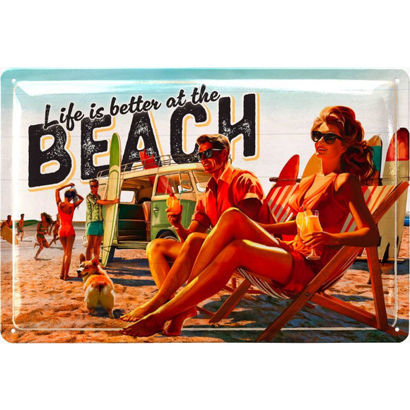 Life is better at the Beach - Leben am Strand - Metallschild 20x30cm