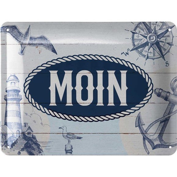 Moin - Seemann Nordsee Deutschland – Metallschild – 15x20cm