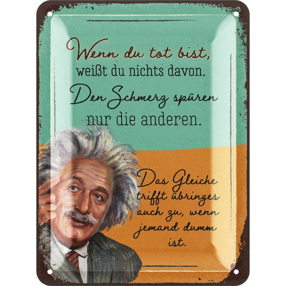Albert Einstein - lustiges Zitat – Metallschild – 15x20 cm