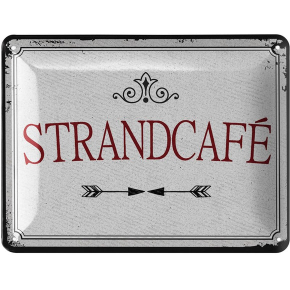 Strandcafe - Meer Strand  – Metallschild – 15x20cm