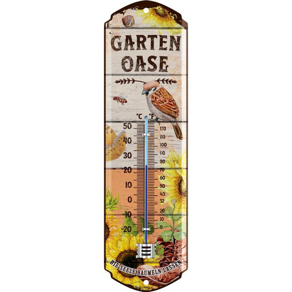 Gartenoase - Seele baumeln lassen – Thermometer – 8x28cm