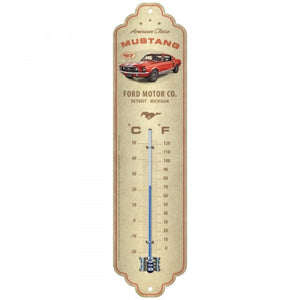 Ford Mustang GT 1967 rot - Thermometer - 28x6,5 cm