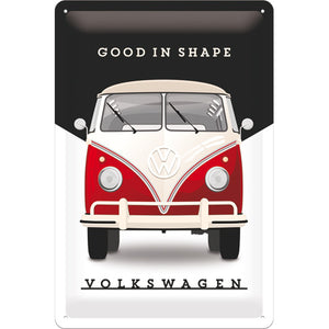 Volkswagen - VW Bulli T1 Rot - Good in Shape - Metallschild 20x30cm