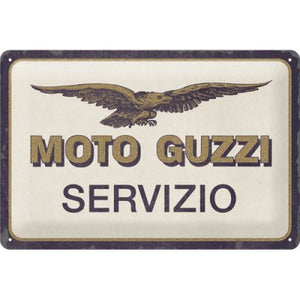 Moto Guzzi - Servizio - Metallschild  20x30cm